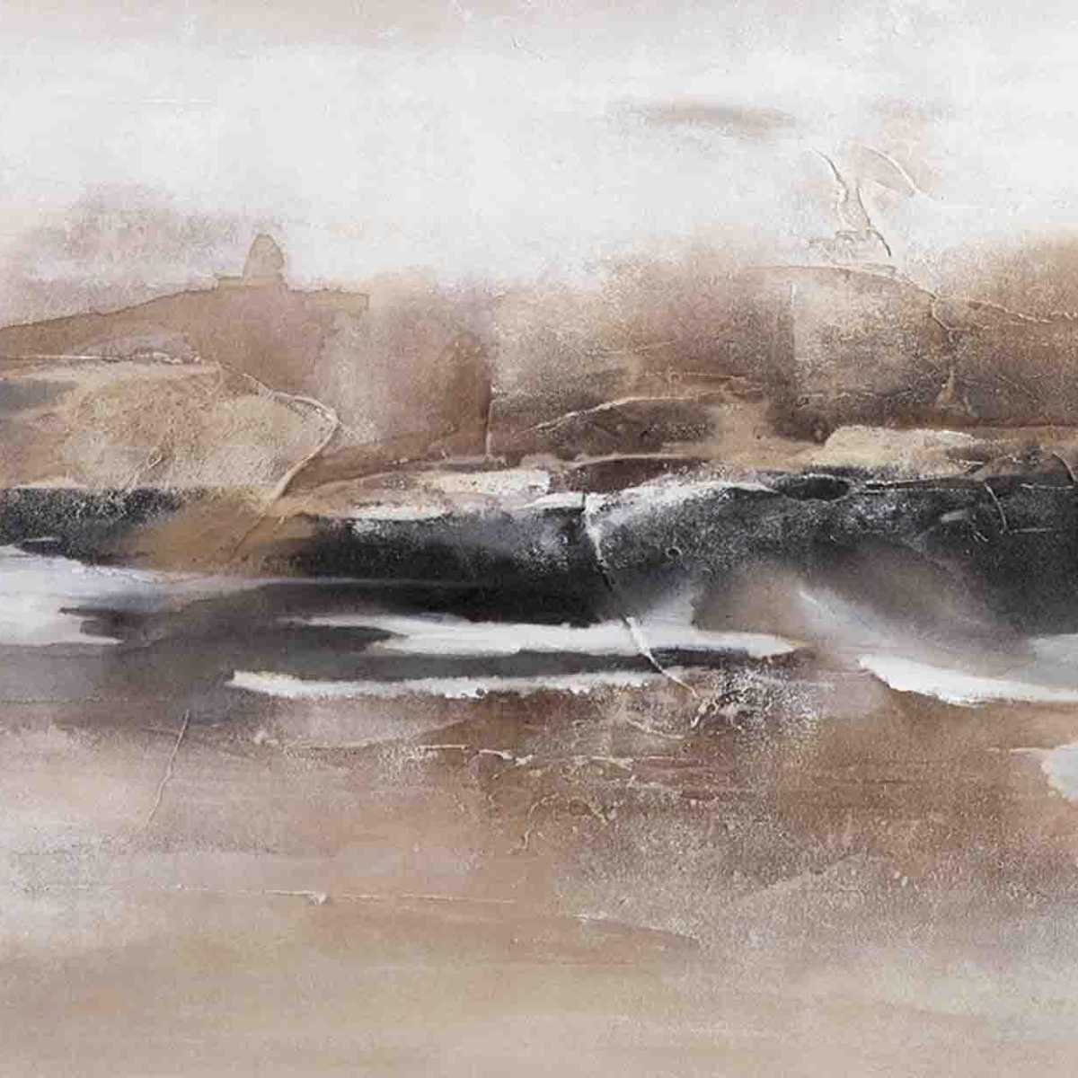 Andrea House Dakota tableau abstrait marron 80 x 100 cm