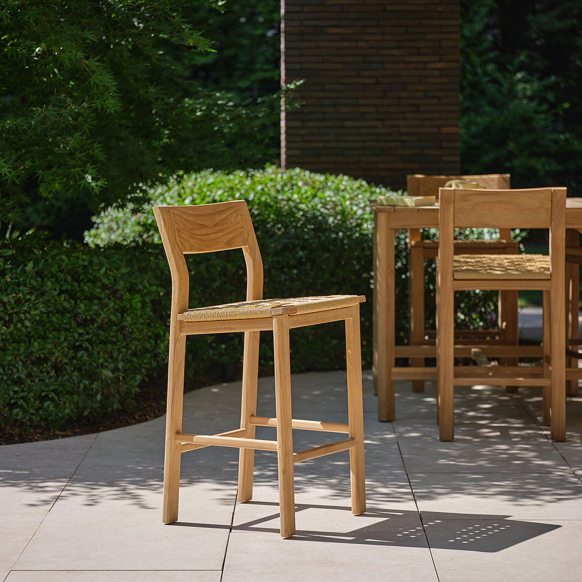 Berah Getah Piana chaise de bar jardin teck premium rotin
