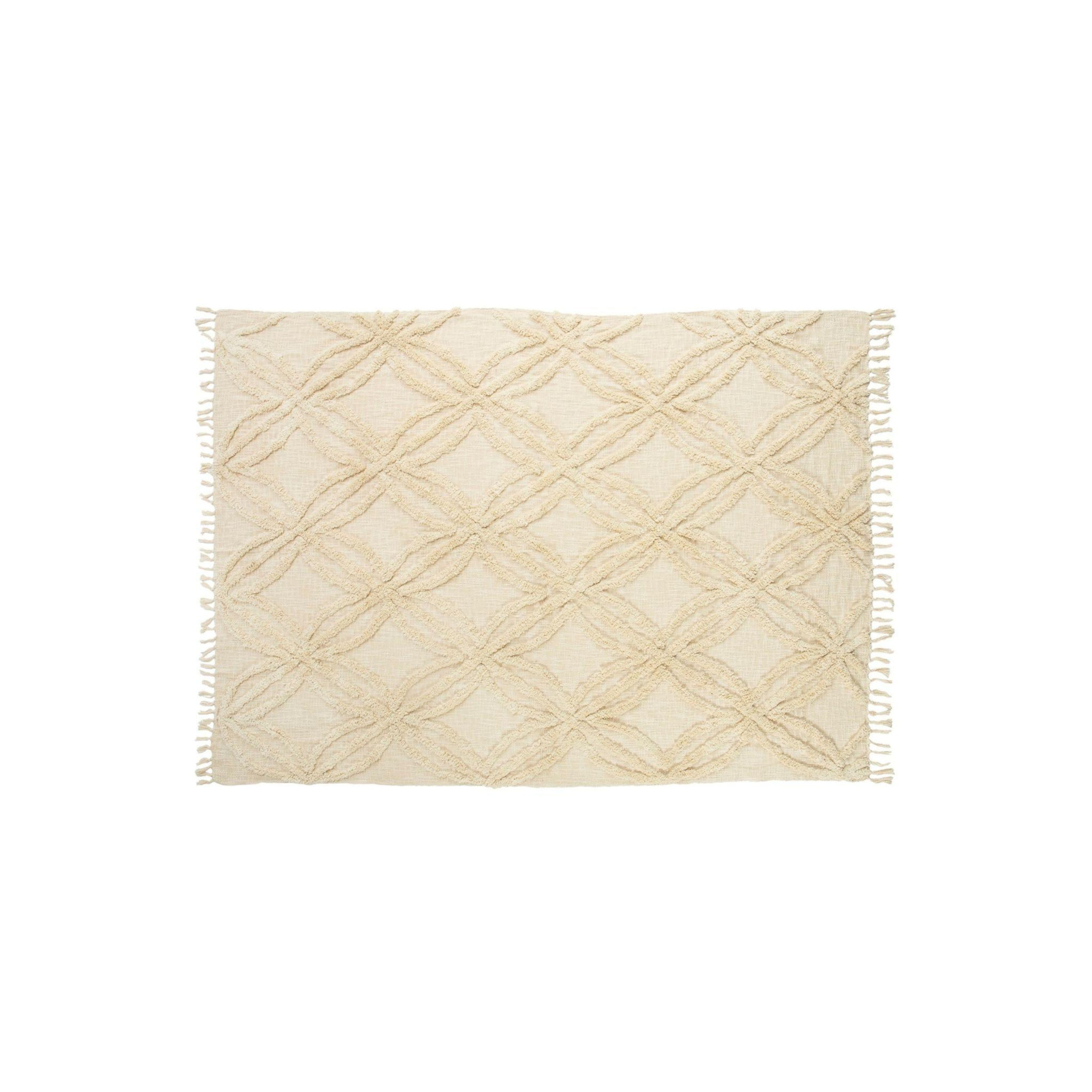 Andrea House Textil plaid coton beige 130x170 cm lit