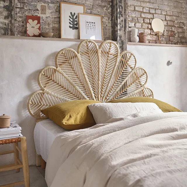 Berah Getah Colette tête de lit rotin fleur 140 cm