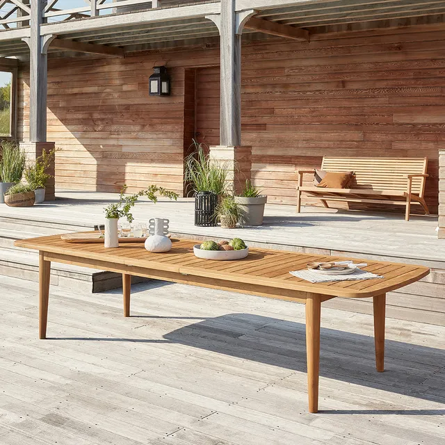 Berah Getah Hortense table jardin teck extensible 10/12