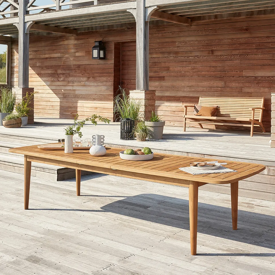 Berah Getah Hortense table jardin teck extensible 10/12