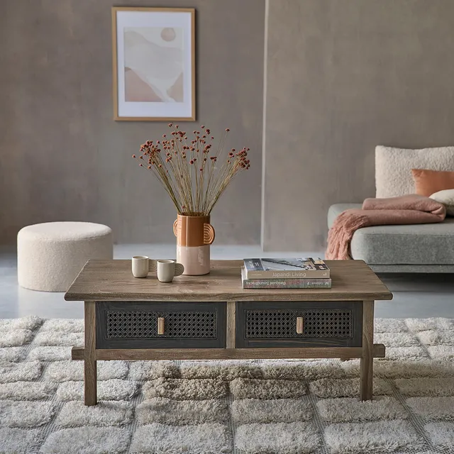 Berah Getah Junko table basse pin recyclé 110 cm