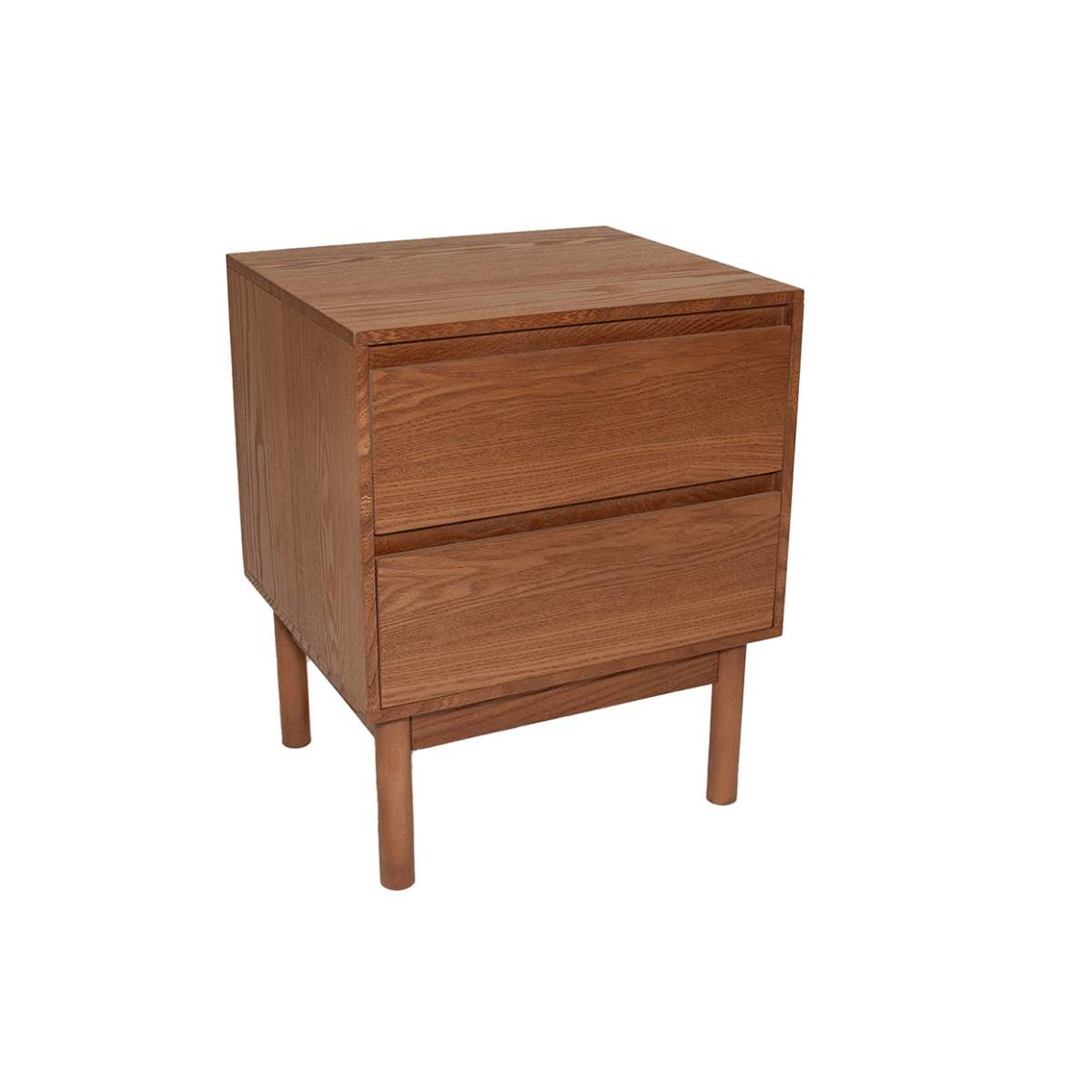 Andrea House Mueble table de nuit frêne foncé 2 tiroirs