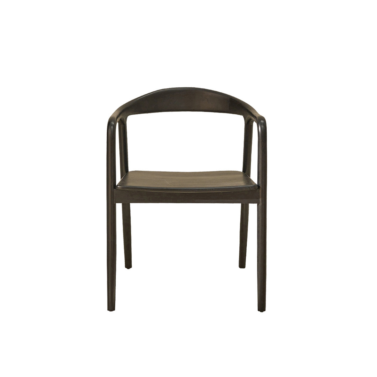 Berah Getah Ambre chaise teck noir avec accoudoirs