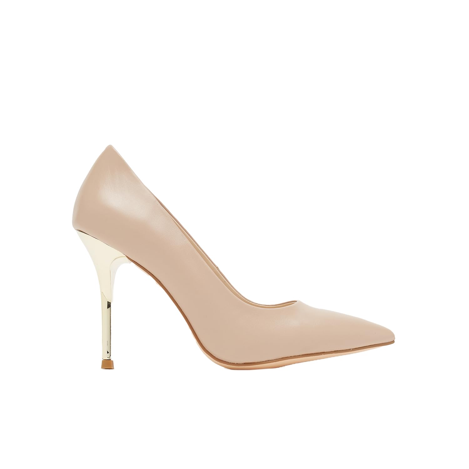 Bata Chaussures à talons Escarpins doré cuir pointu