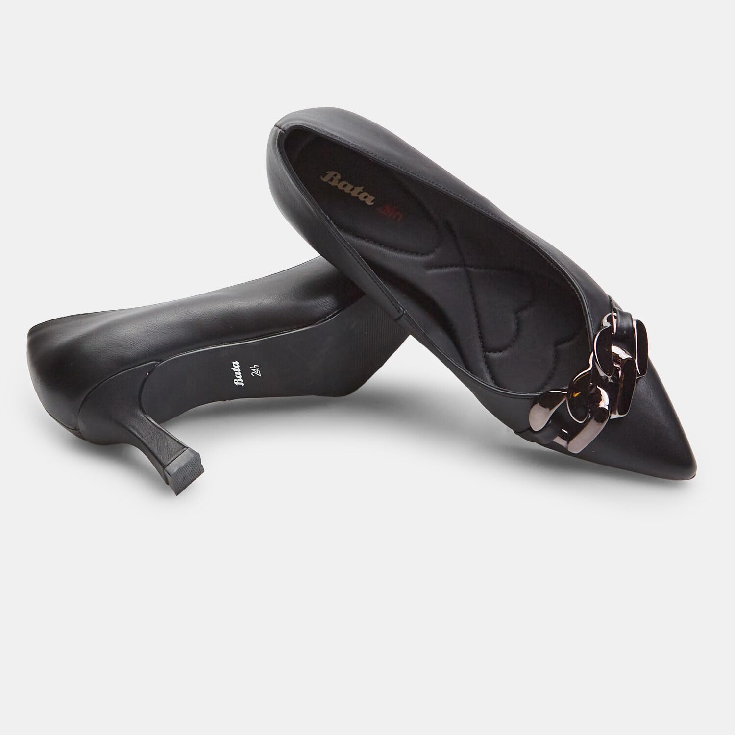 Bata Escarpins femme talon moyen à chaîne