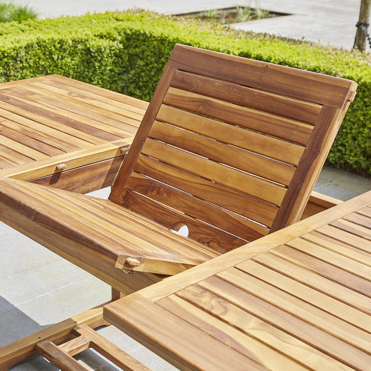Berah Getah Bali table jardin teck huilé extensible 8/10 pers.