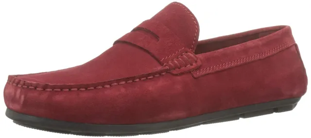 Bata Mocassins Homme suédine rouges confort cuir