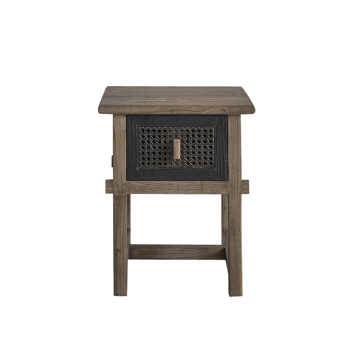Berah Getah Junko table de chevet pin recyclé 45 cm 1 tiroir
