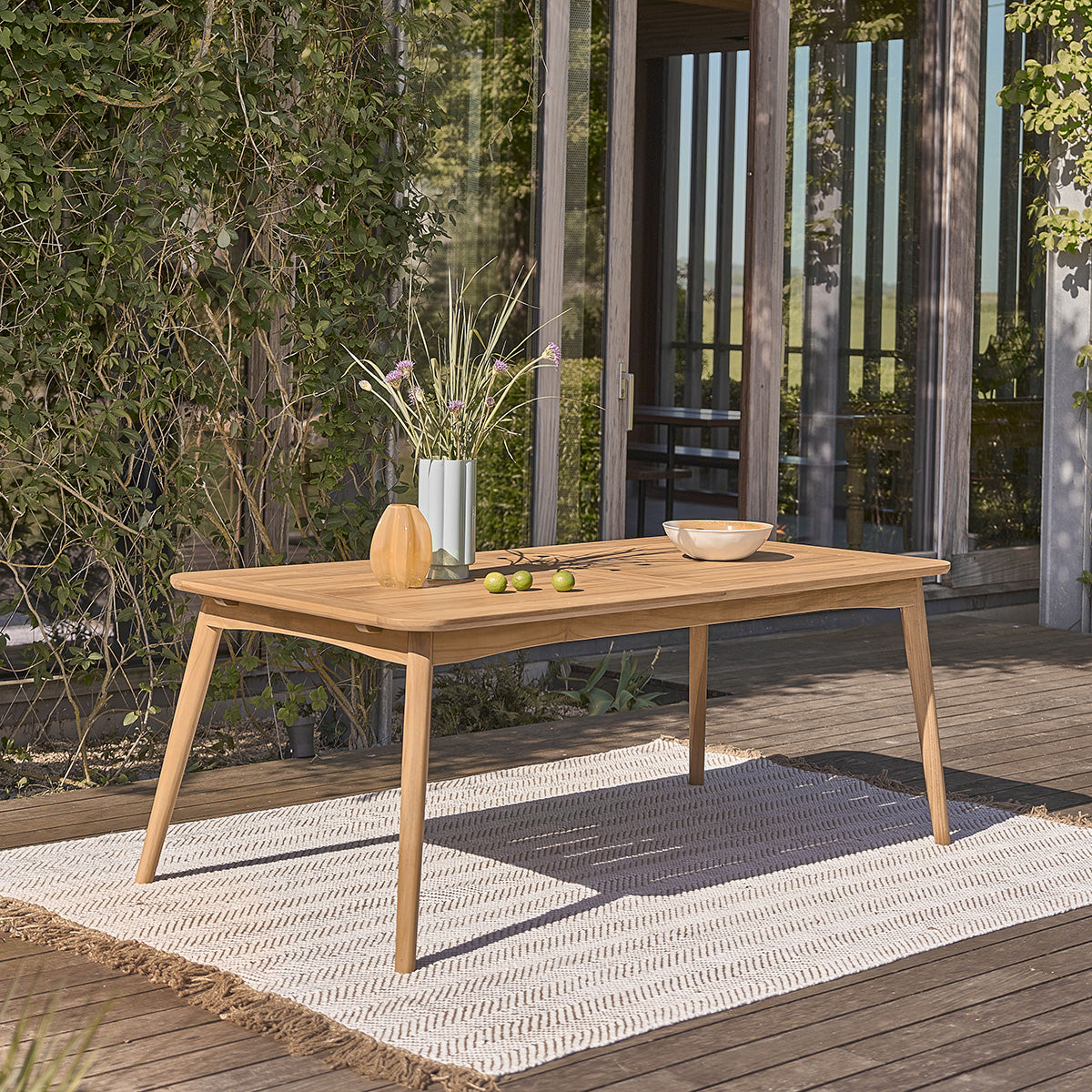 Berah Getah Aube table de jardin extensible teck 6/8 pers