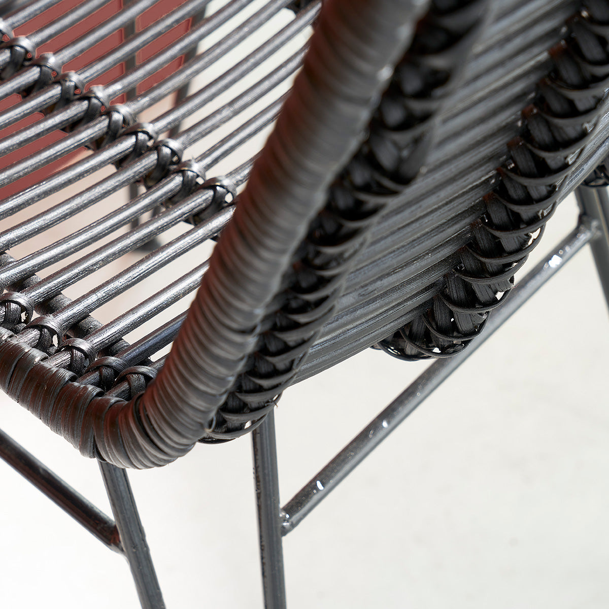 Berah Getah Bohema Lot 2 chaises rotin métal noir