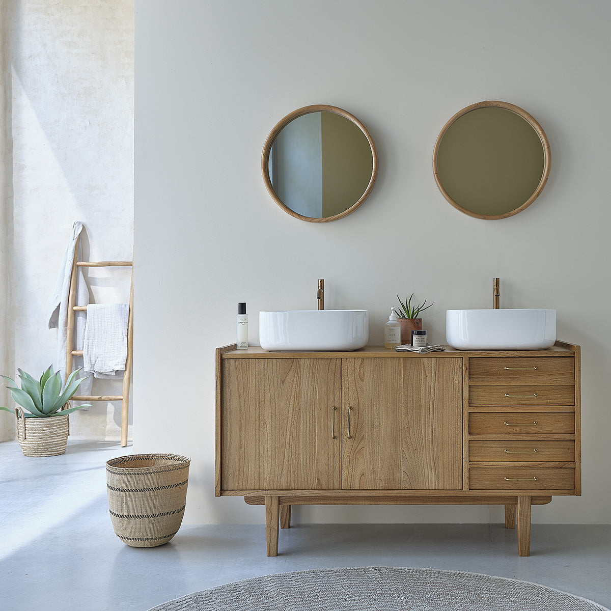 Berah Getah FIFTIES meuble sous-vasque mindi 135 cm