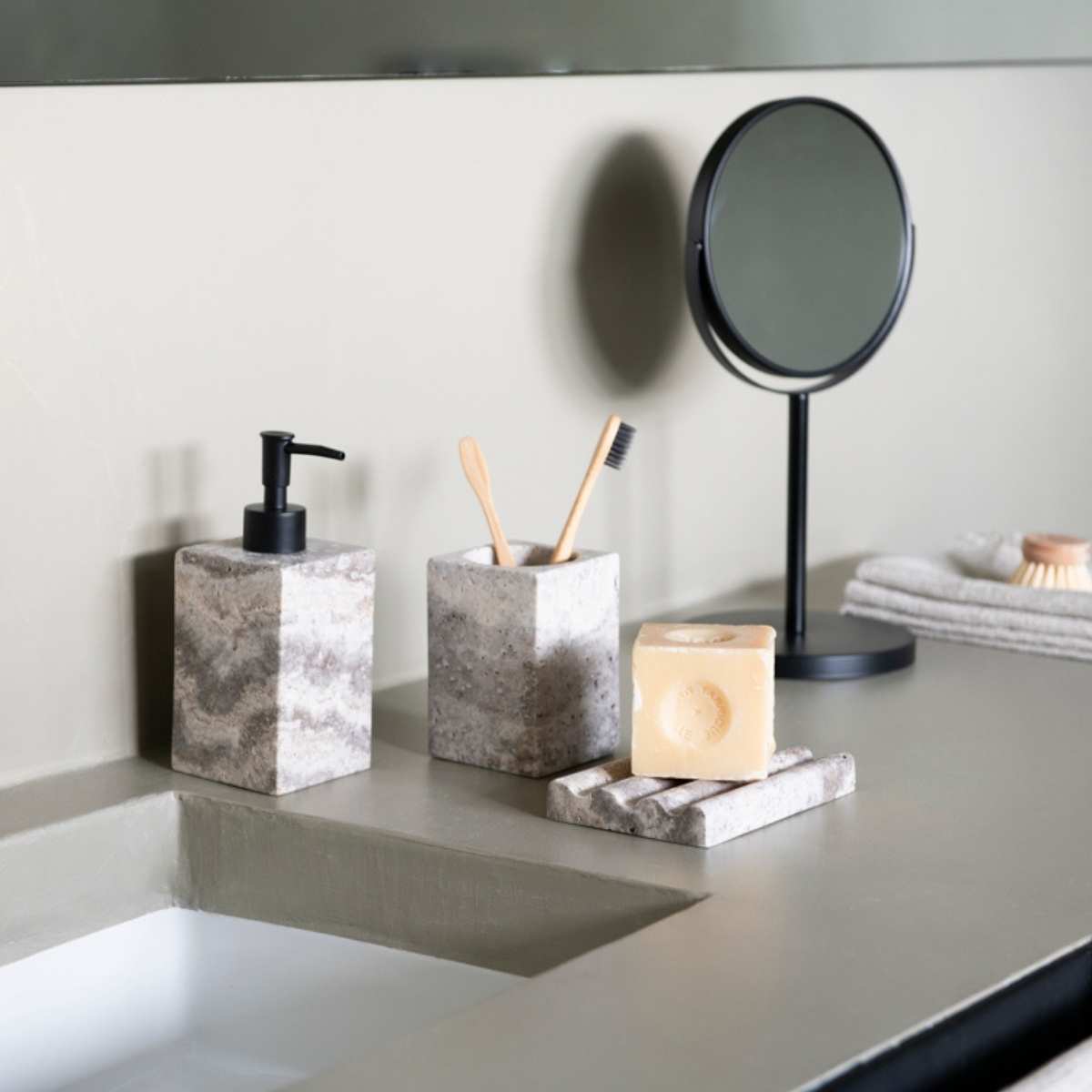 Andrea House porte-savon marbre gris salle de bain