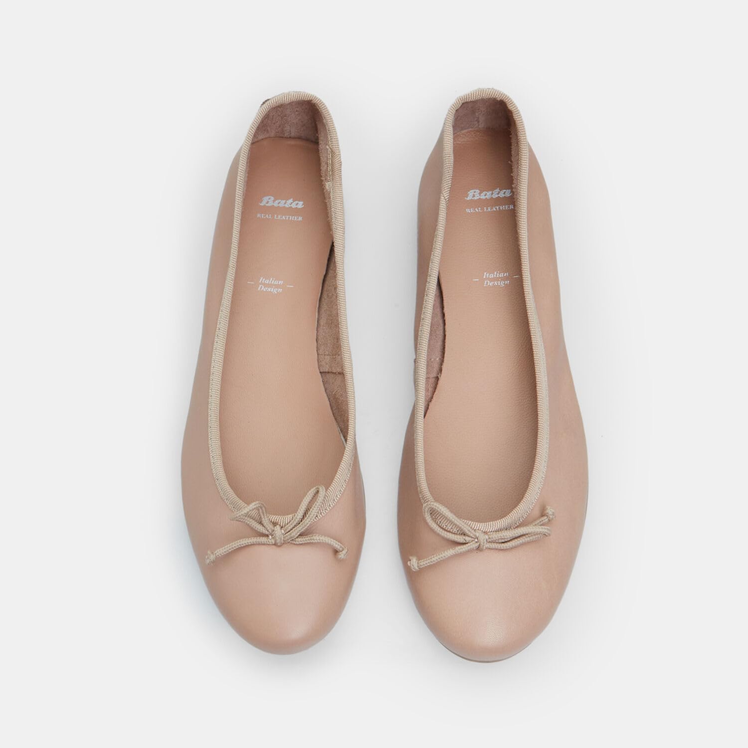Bata Ballerines Femme Cuir Bout Rond Nœud