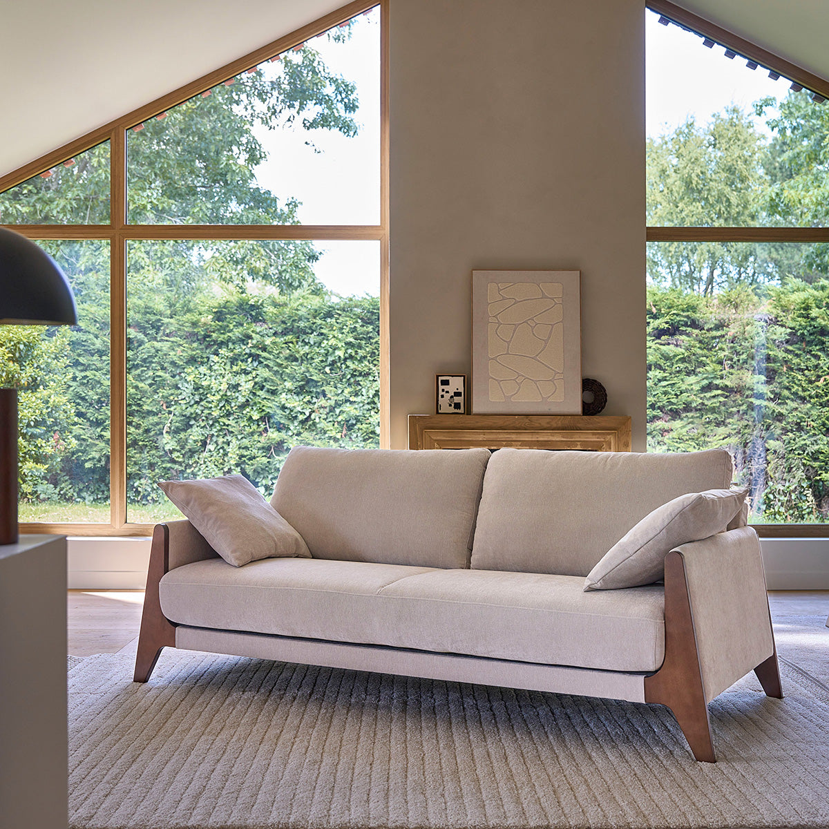 Berah Getah Ondine canapé 3 places velours beige chiné