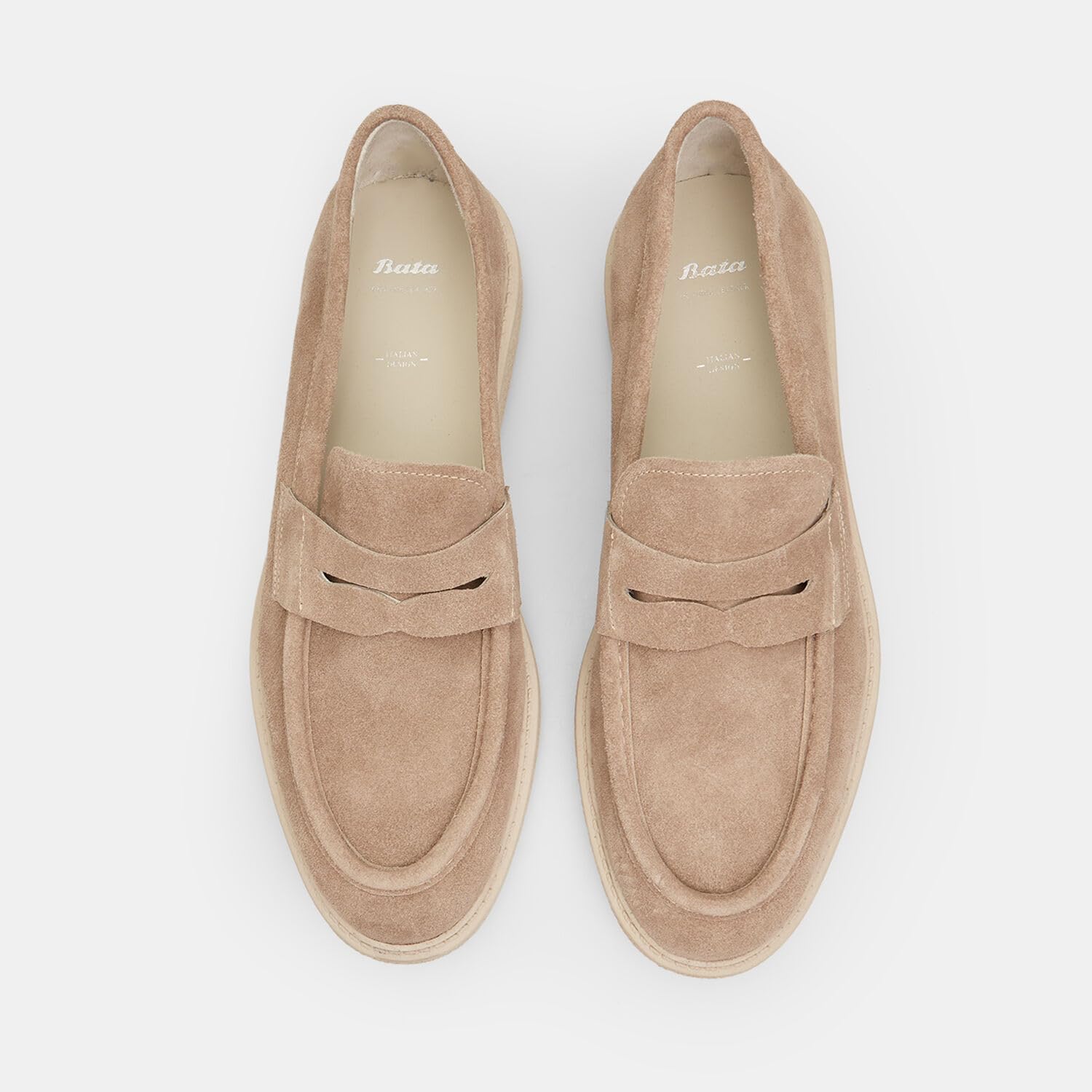 Bata mocassins homme suédine doublure cuir confort ville