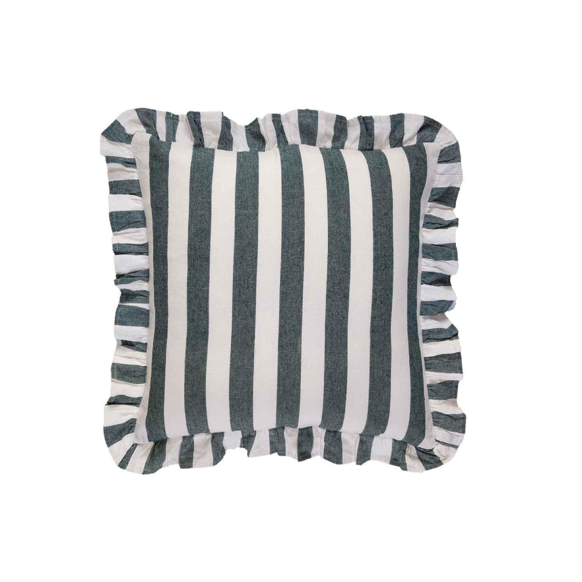 Andrea House Textil coussin carré Elvira rayures vert bleu
