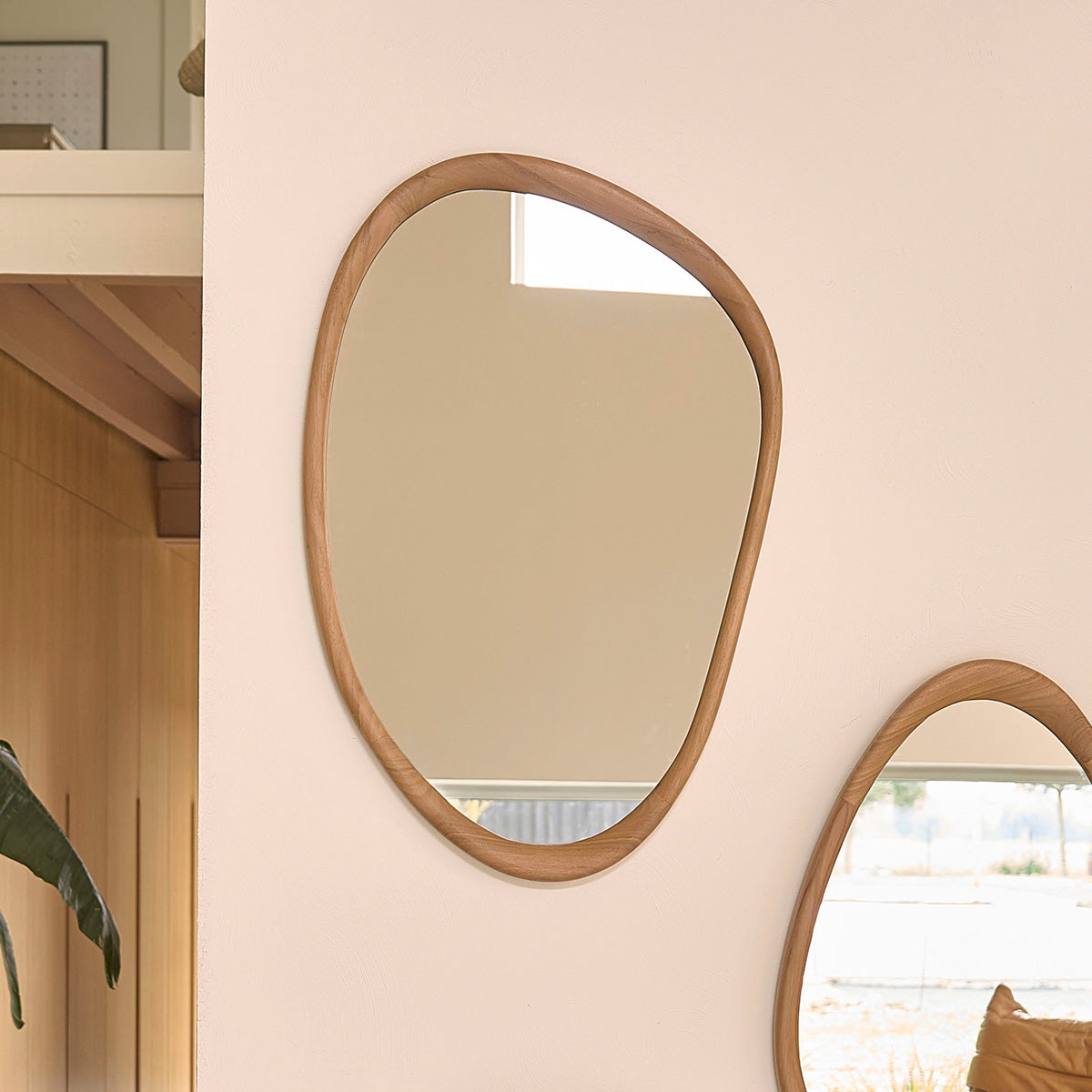 Berah Getah Belize miroir teck massif 90 cm organique