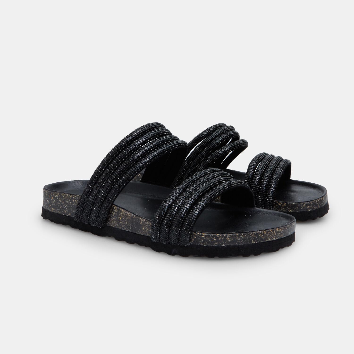 Bata Sandales Mules femme double bande plates