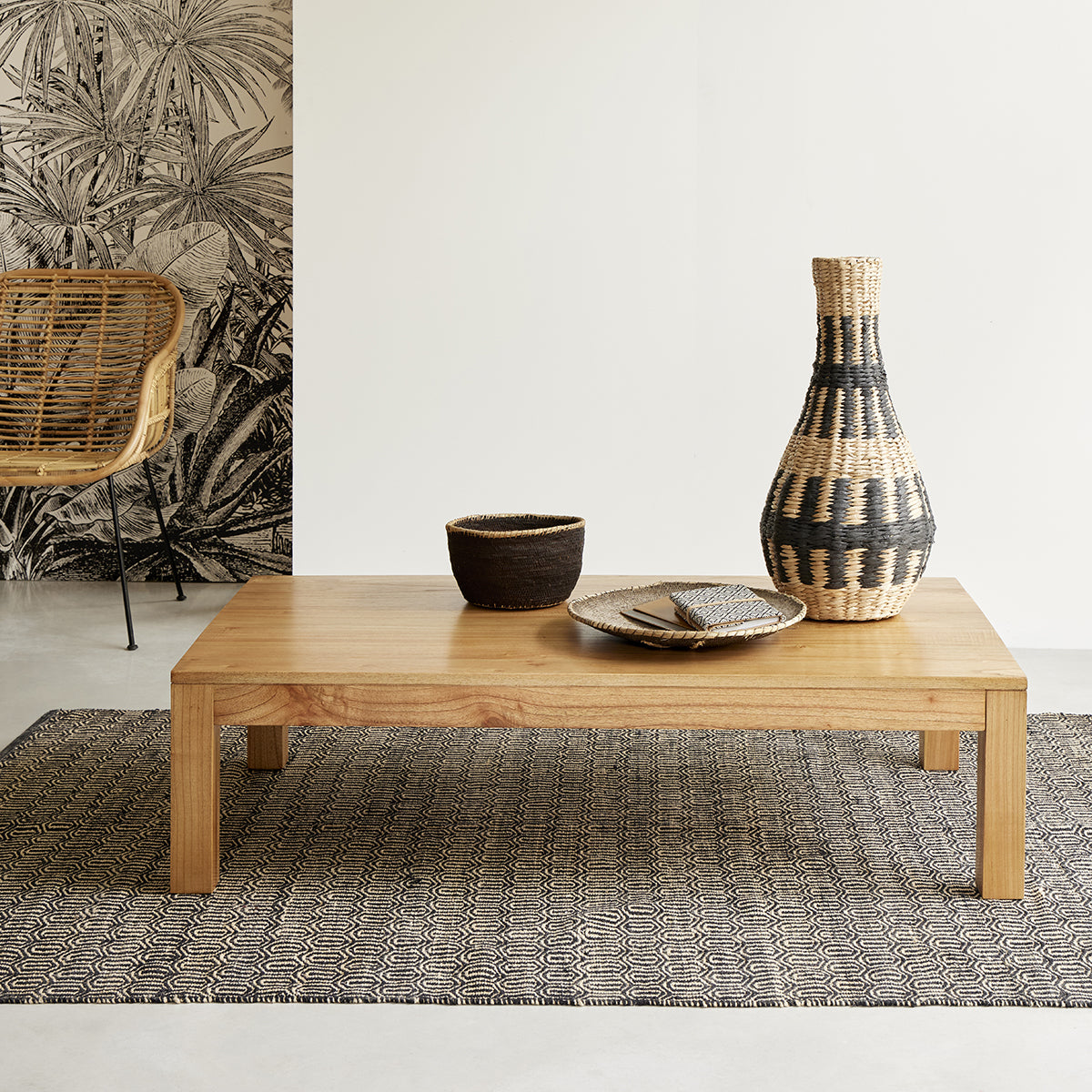 Berah Getah Tilo table basse mindi massif 140 cm