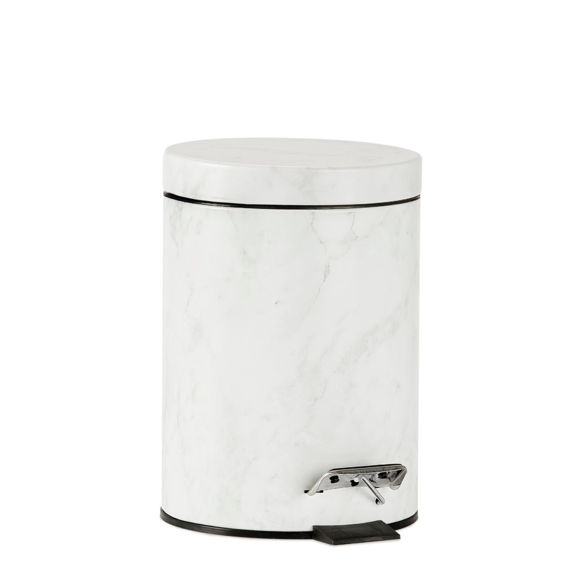 Andrea House Baño poubelle métal blanc marbré