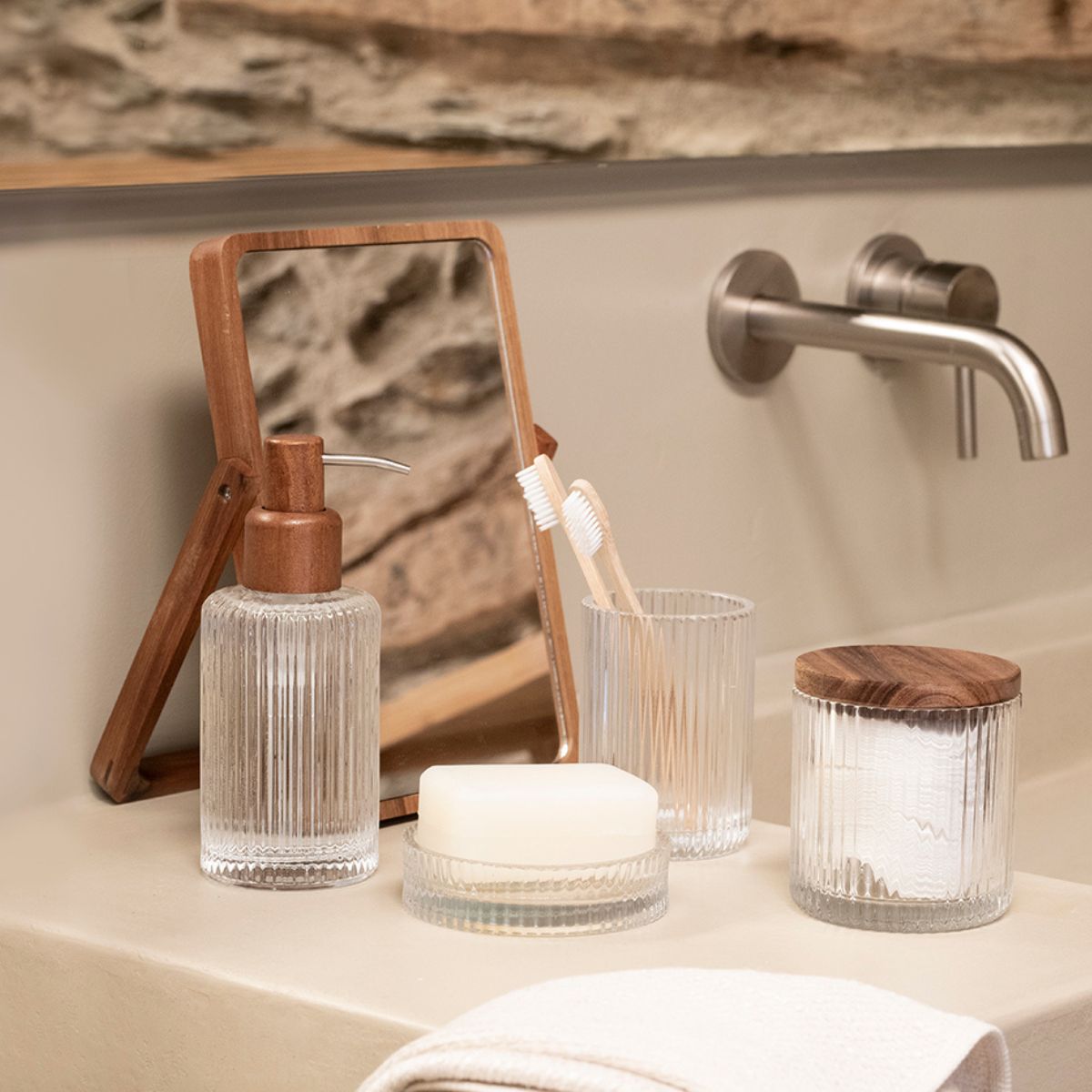 Andrea House Baño miroir en bois coiffeuse salle de bain