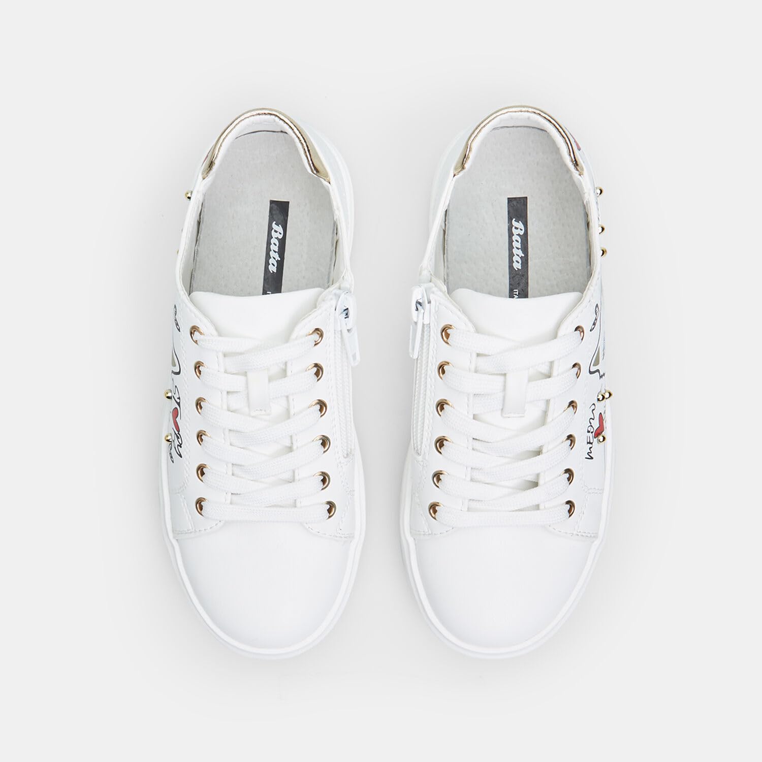 Bata Sneakers fille à motifs basket confortable