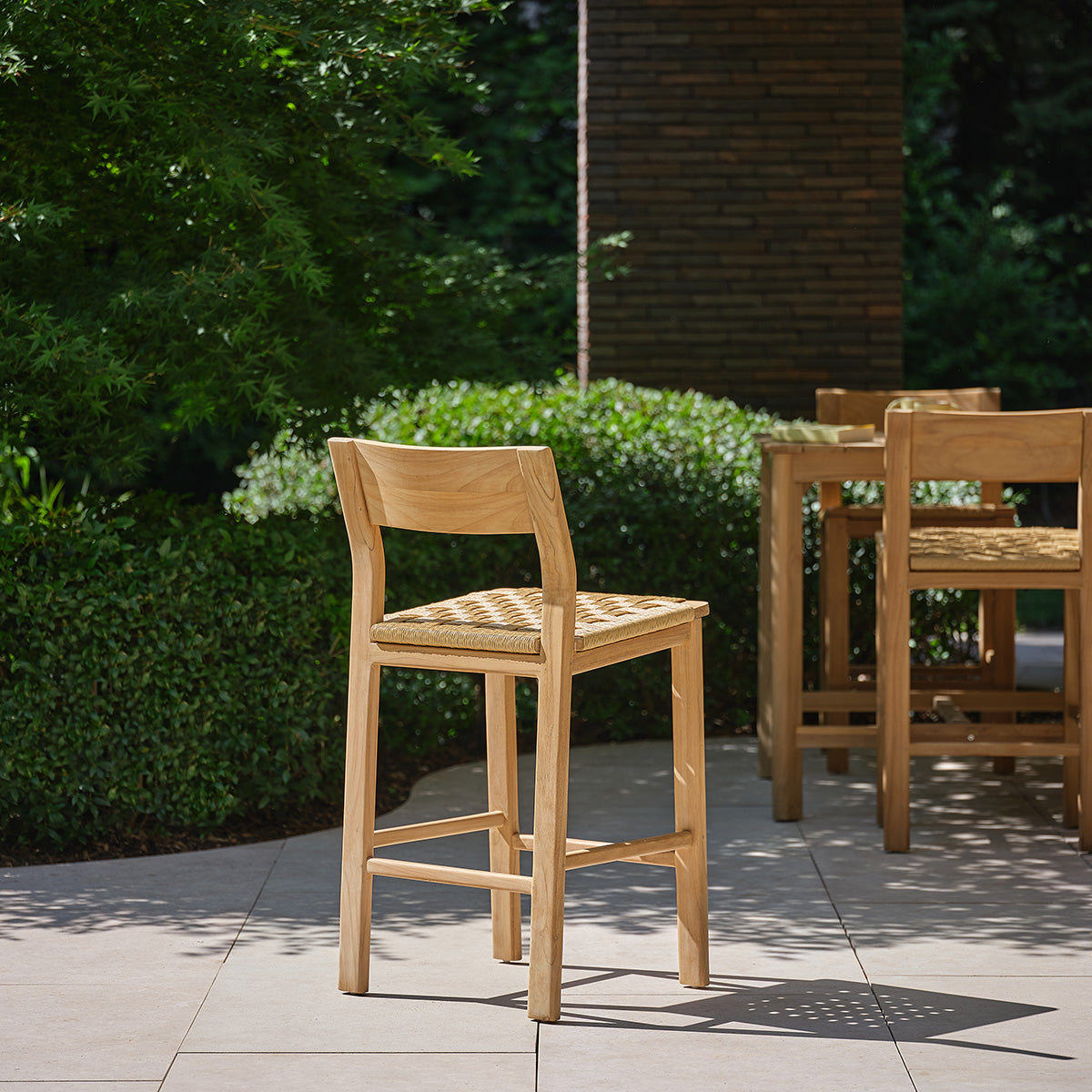 Berah Getah Piana chaise de bar jardin teck premium rotin