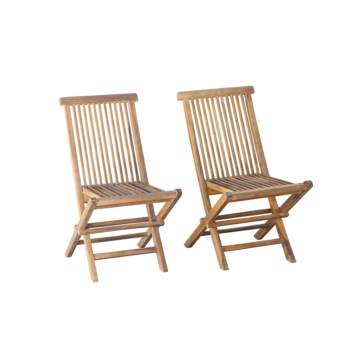 Berah Getah BALI Chaise jardin teck huilé pliante lot de 2