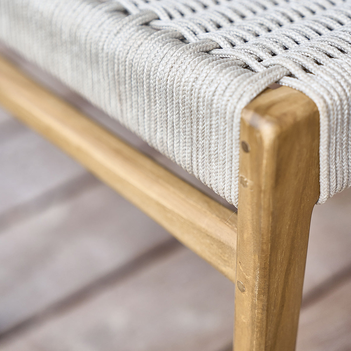 Berah Getah Livie chaise jardin teck cordage beige
