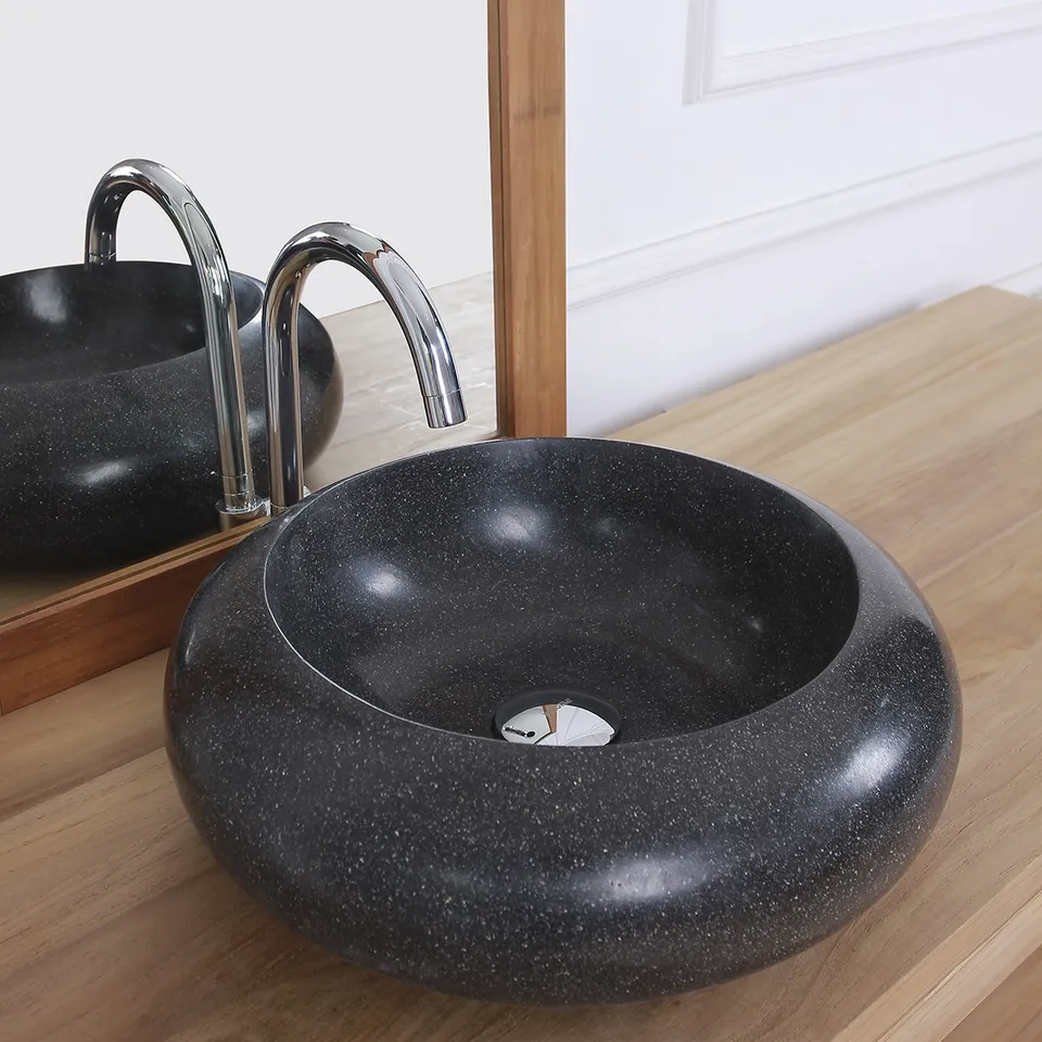 Berah Getah Iris vasque noire Ø37 cm donut
