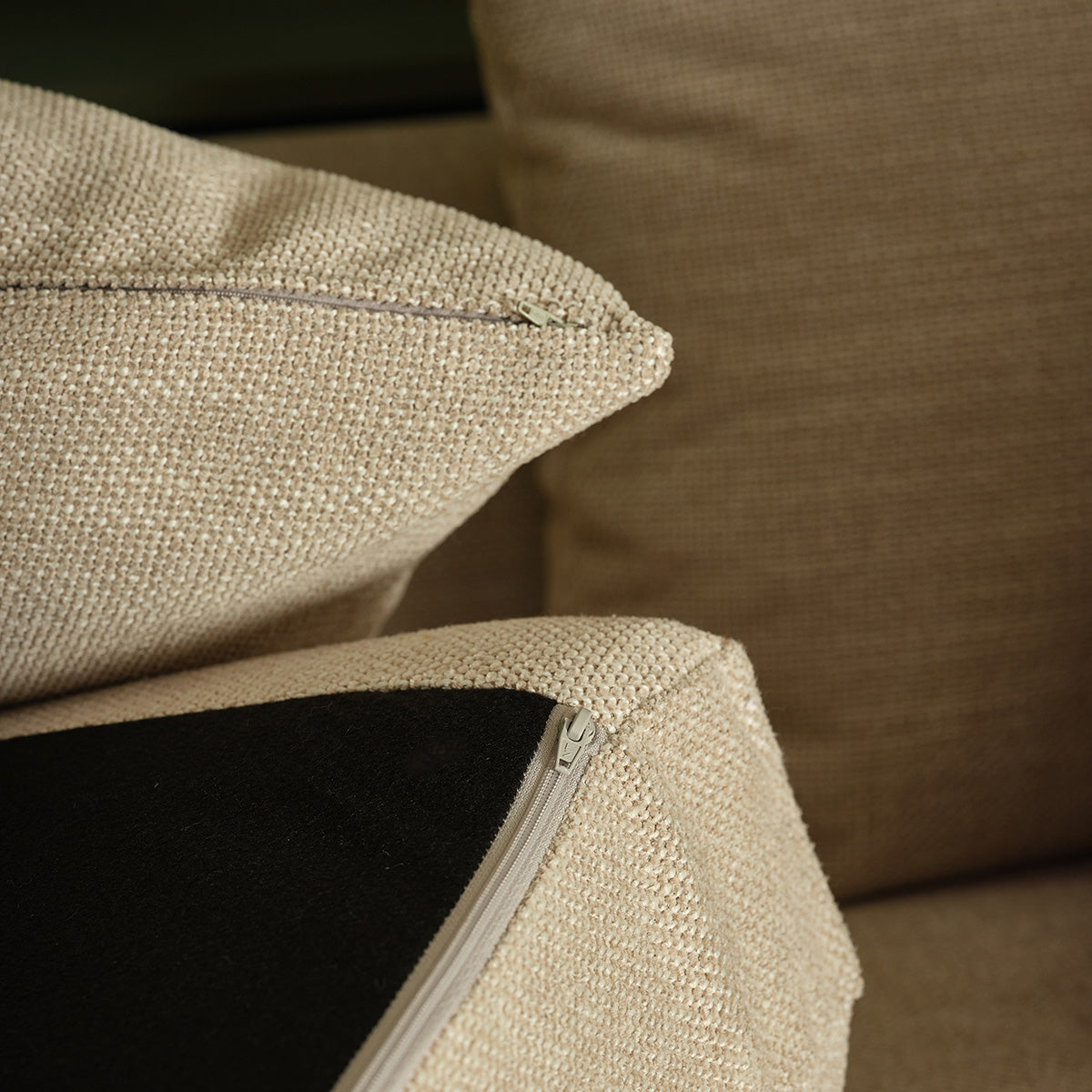 Berah Getah Edmond canapé 3 places tissu beige chiné