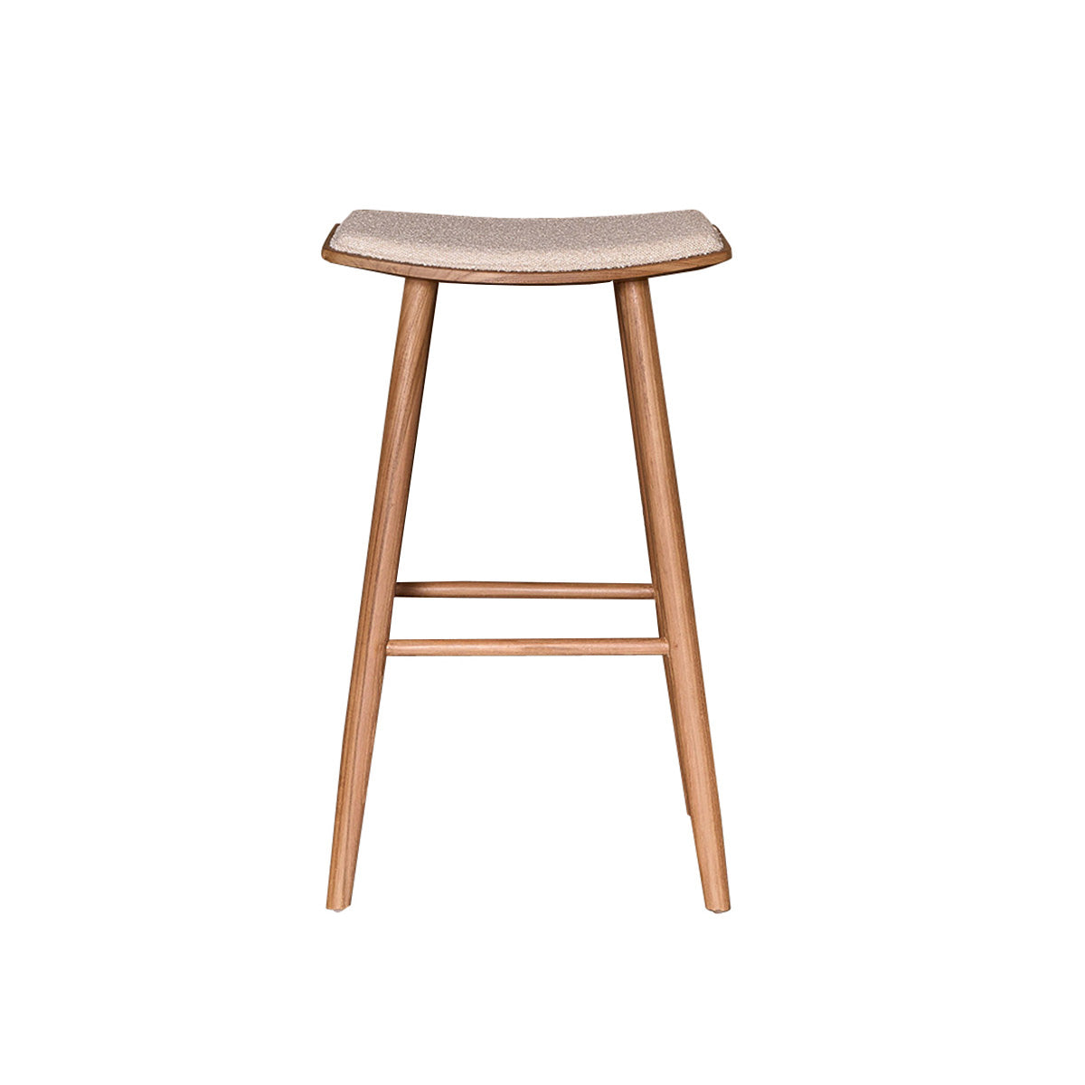 Berah Getah AMBRE tabouret de bar teck bouclette blanc 75 cm