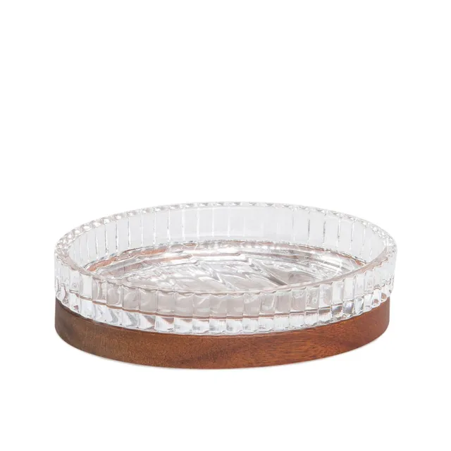 Andrea House Bain porte-savon verre et acacia