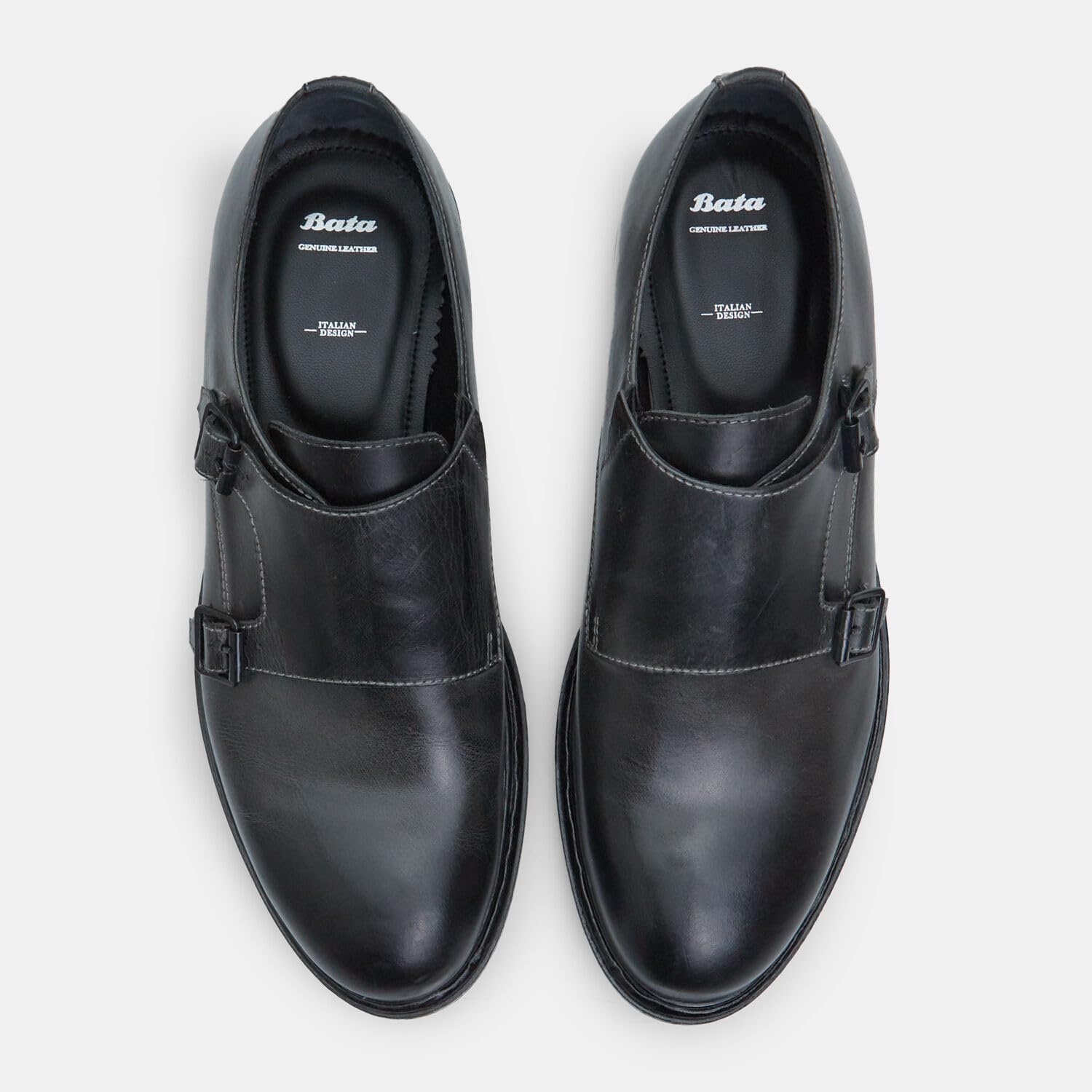 Bata Monk Strap Cuir Homme Chaussures Lacets Ville