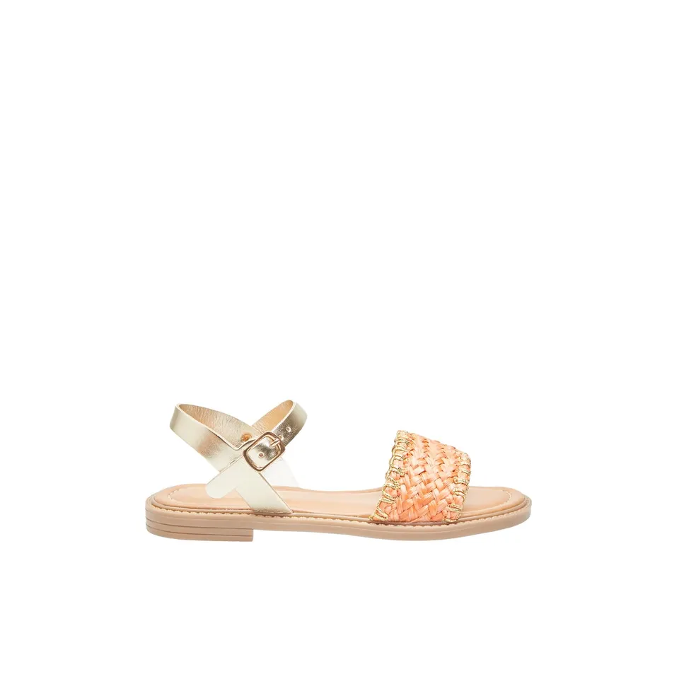 Bata sandales fille tressé boucle cuir été