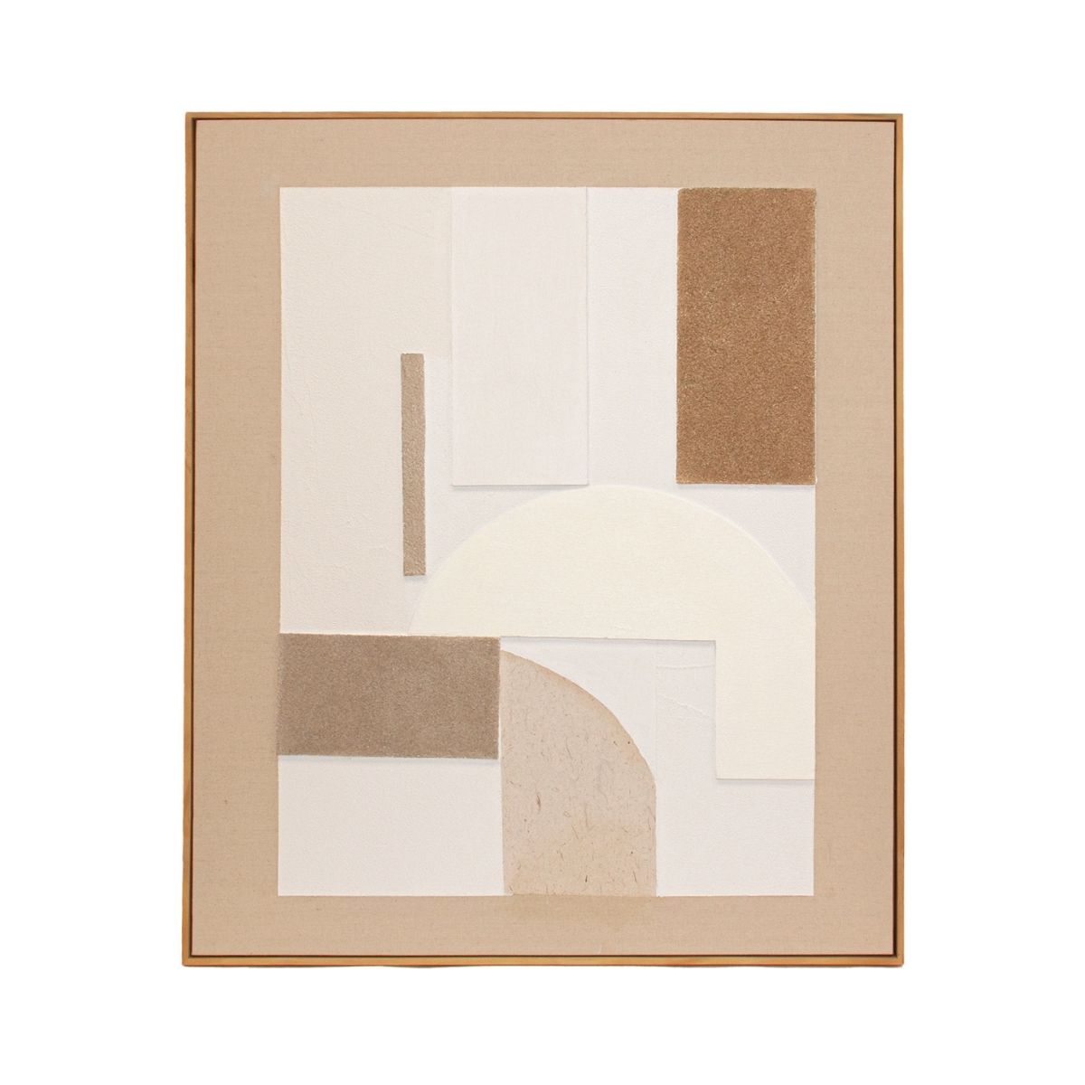 Andrea House Kediri tableau abstrait beige 80x100 cm