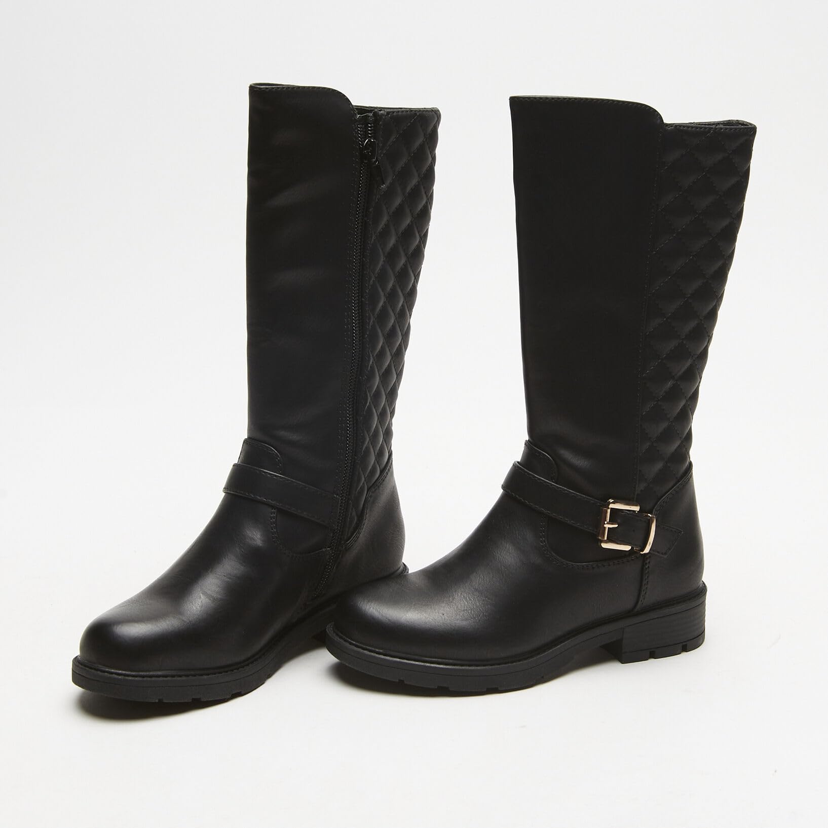 Bata Bottes femme matelassées à boucle - bottes plates