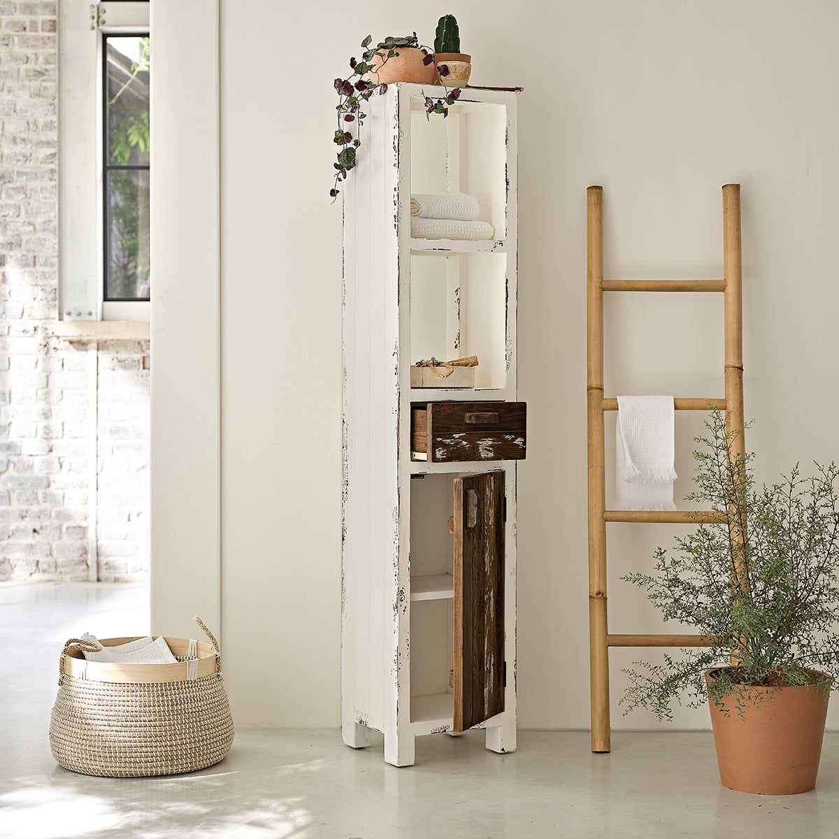 Berah Getah Sezanne colonne salle de bain pin 170 cm