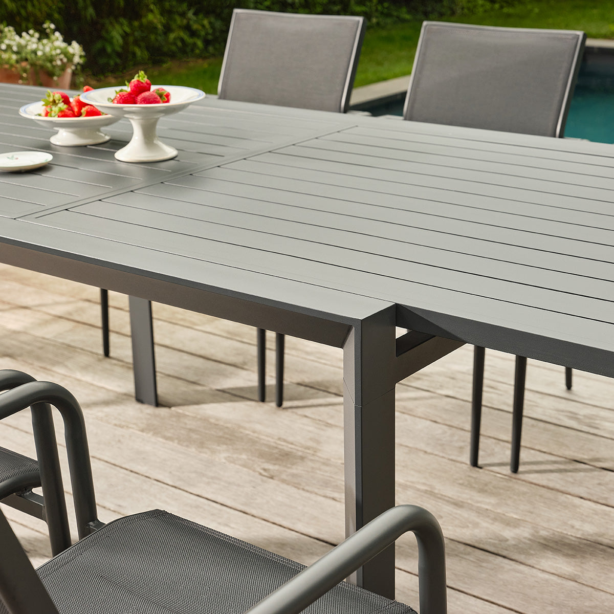 Berah Getah LAGON salon de jardin alu gris 6/10 pers.
