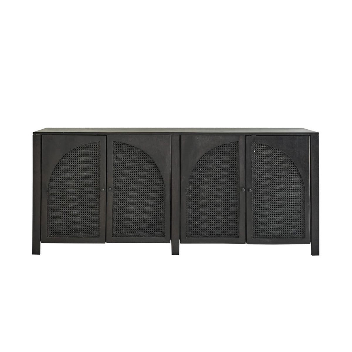 Berah Getah ZULMA buffet bois 175 cm manguier cannage noir