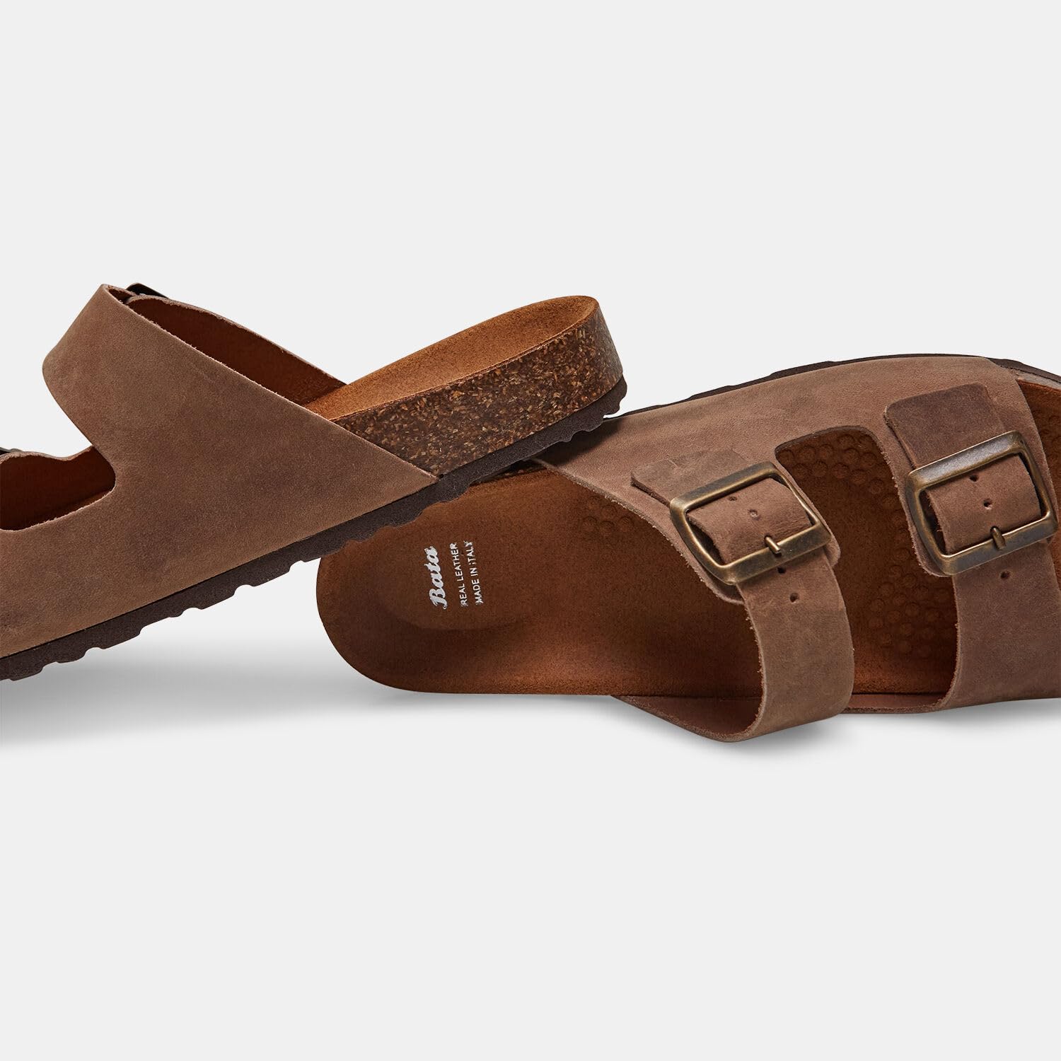 Bata 8664238 sandales homme cuir bout ouvert