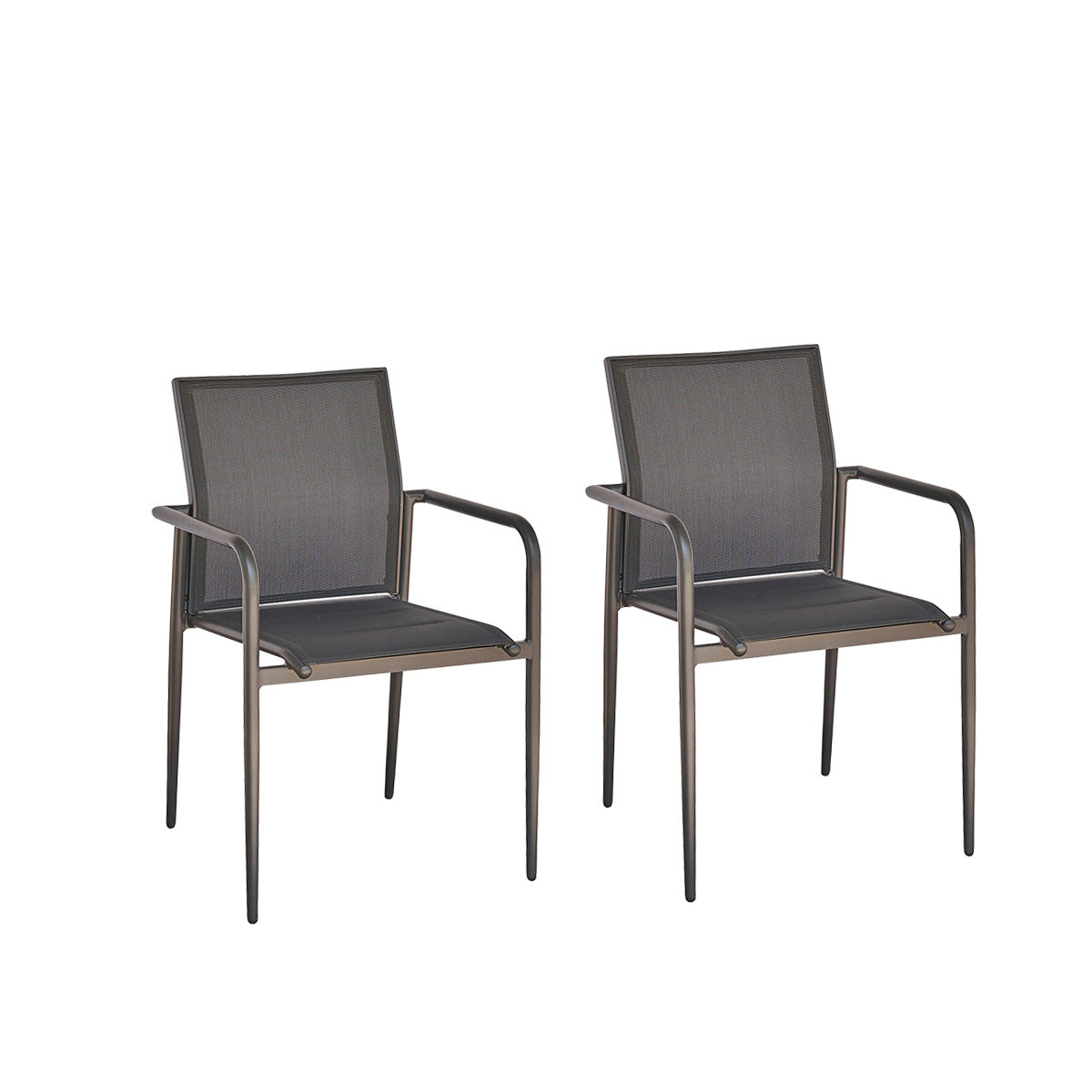 Berah Getah LAGON fauteuil jardin gris lot de 2