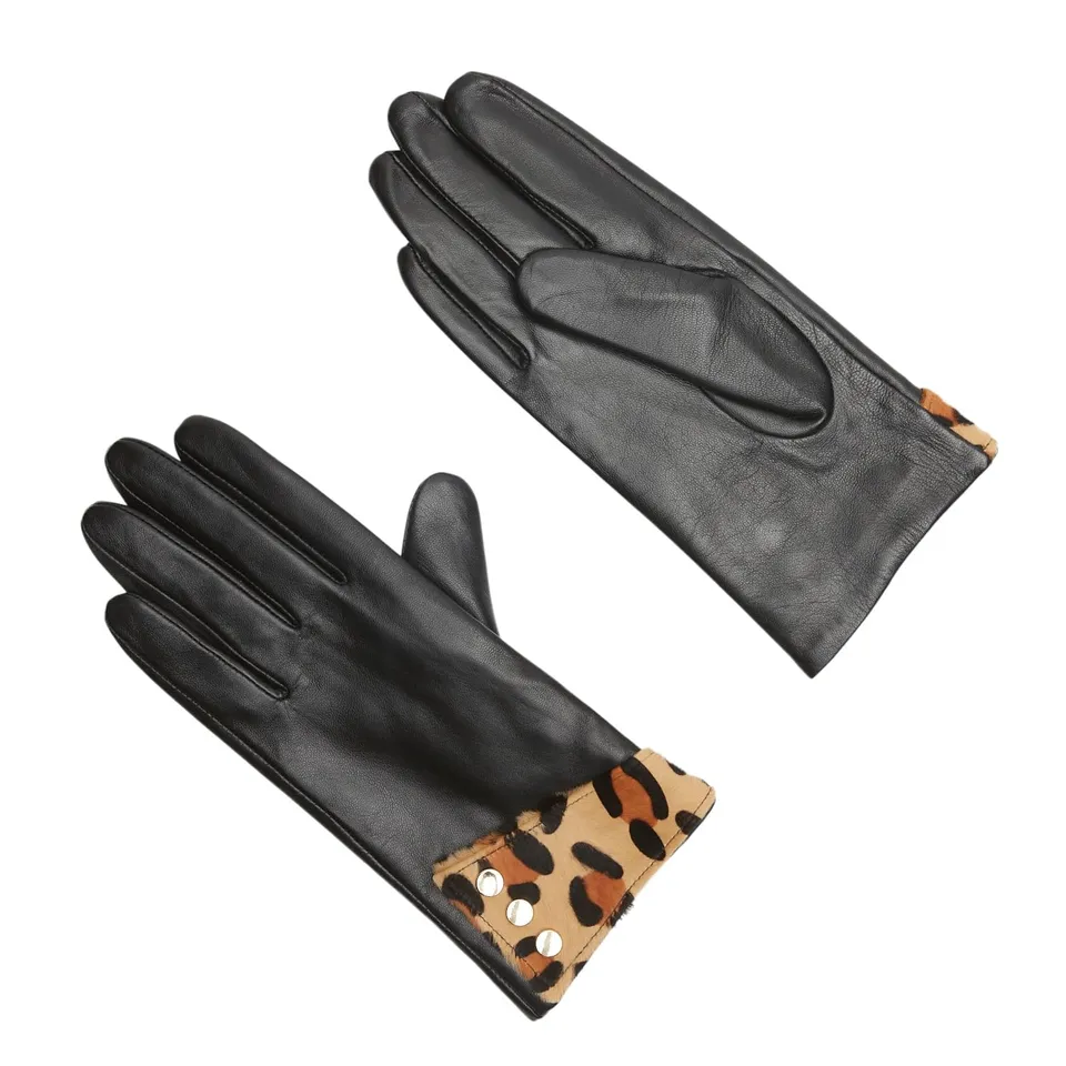 Bata Gants cuir détail animalier