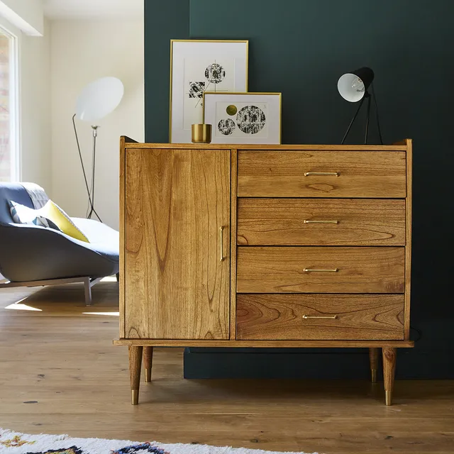 Berah Getah PIA buffet mindi massif 105 cm 4 tiroirs