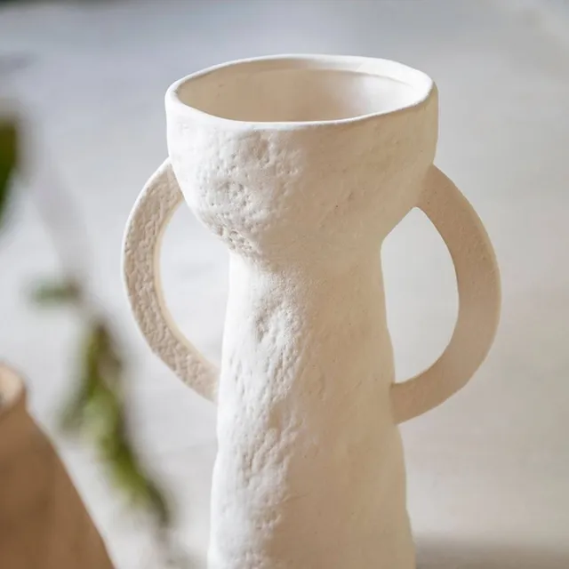 Andrea House Dulia vase grès blanc 28 cm