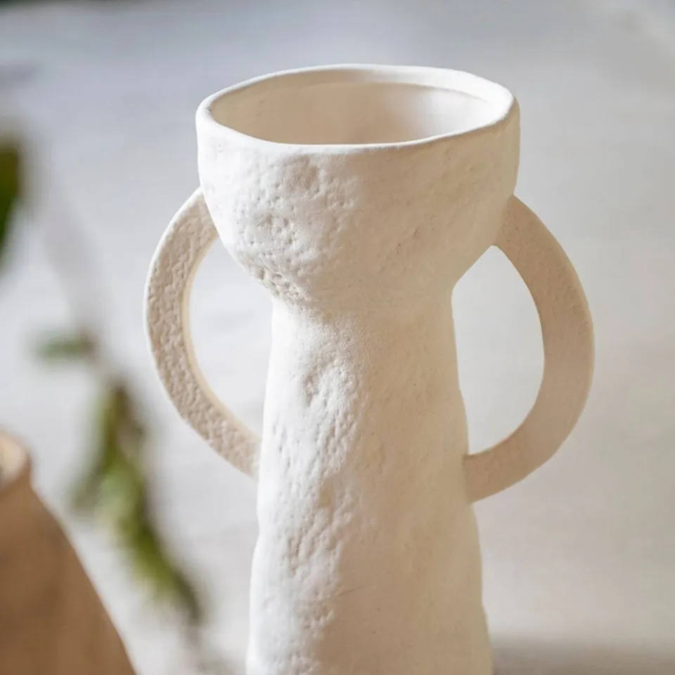 Andrea House Dulia vase grès blanc 28 cm