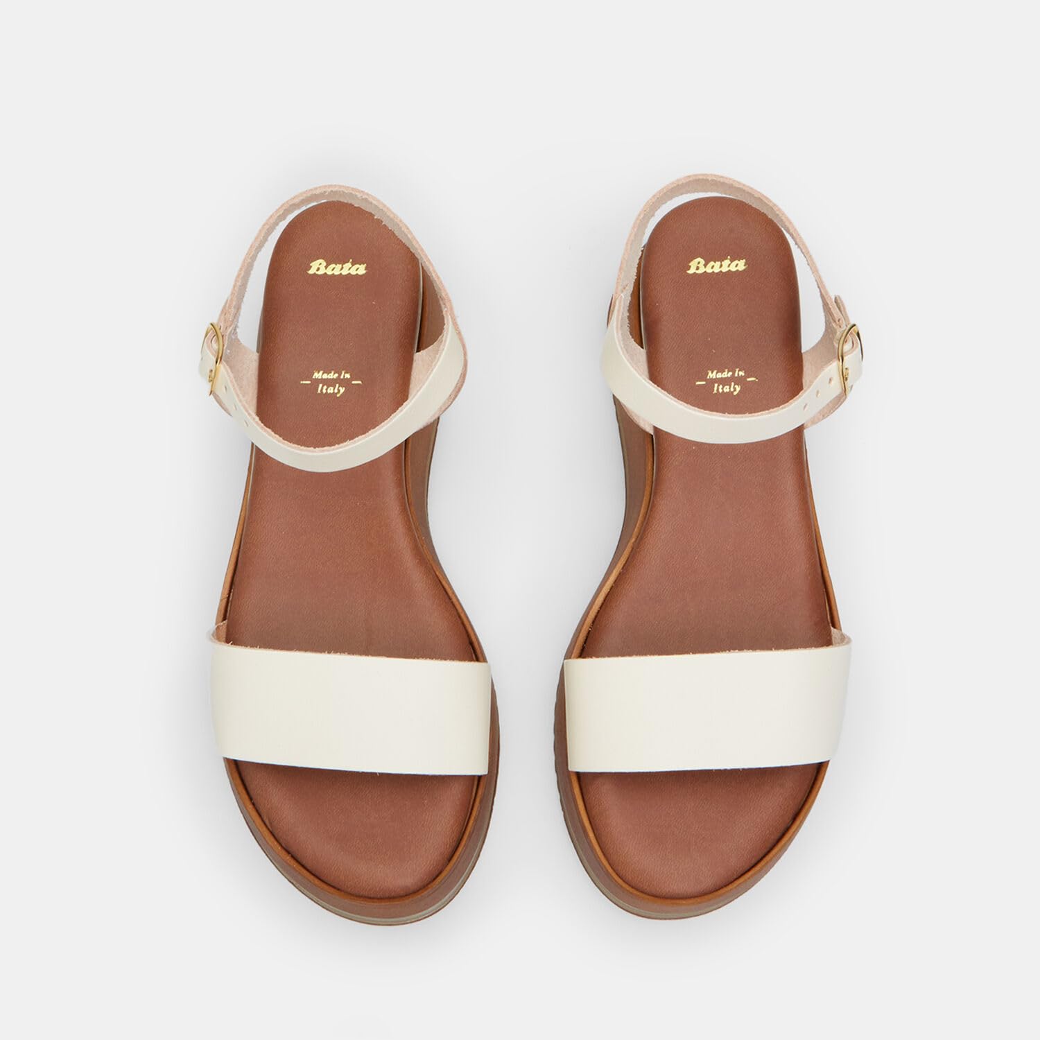 Bata Sandales cuir femme plateforme 6 cm bois