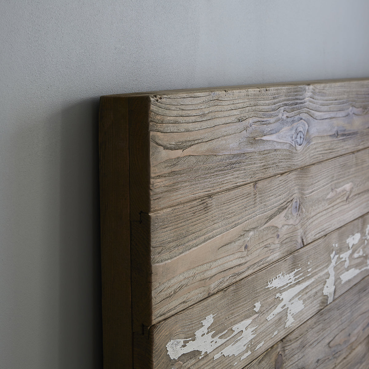 Berah Getah Honfleur lit 160x200 bois recyclé blanc patiné